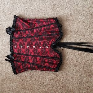 Plus Lace Corset Red/Black SEXY Adjustable Size 2XL